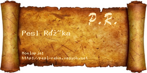 Pesl Réka névjegykártya